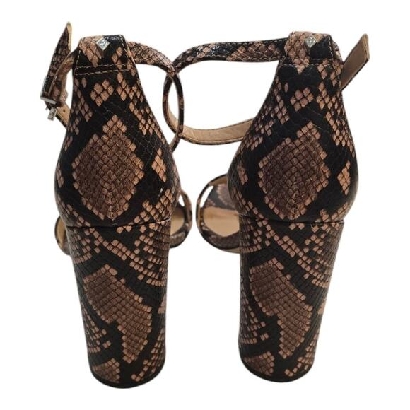 Sam Edelman Yaro Block Heel Sandals Ankle Strap Snakeskin Print Leather Size 7.5 - Picture 6 of 11